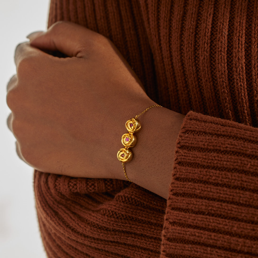 Mama's Valentines 1-8 Birthstone Rose Bracelet