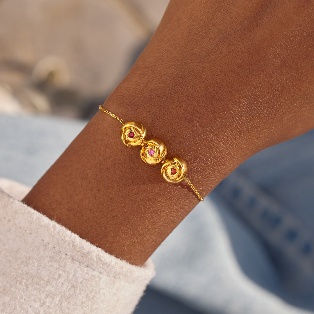 Mama's Valentines 1-8 Birthstone Rose Bracelet