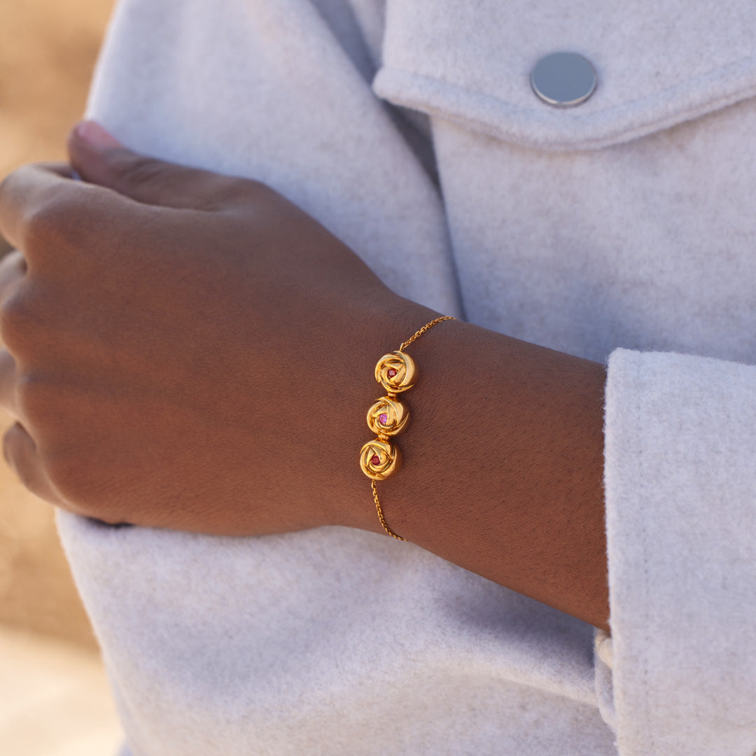 Mama's Valentines 1-8 Birthstone Rose Bracelet