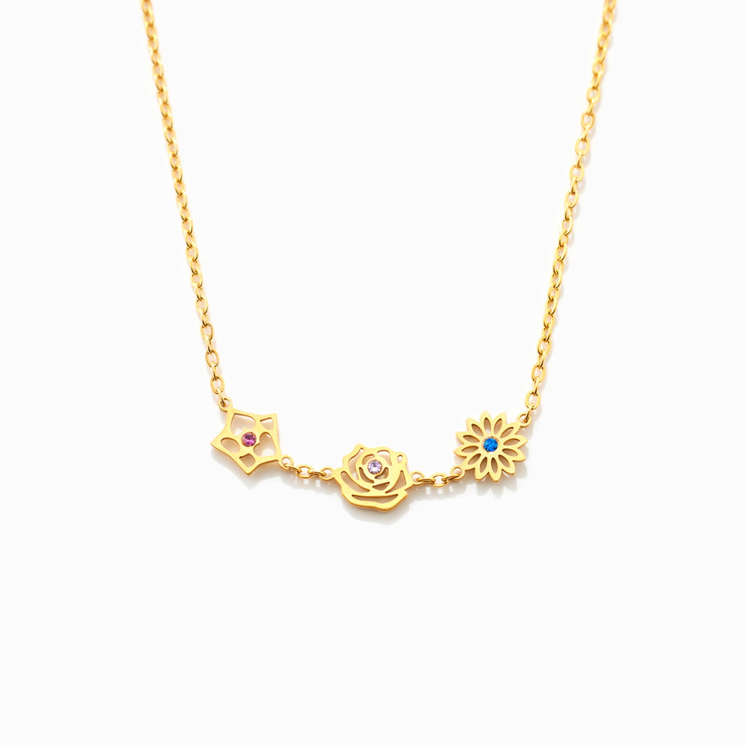 1-12 Birth Flower Necklace-Perfect Gift for Mom/Wife
