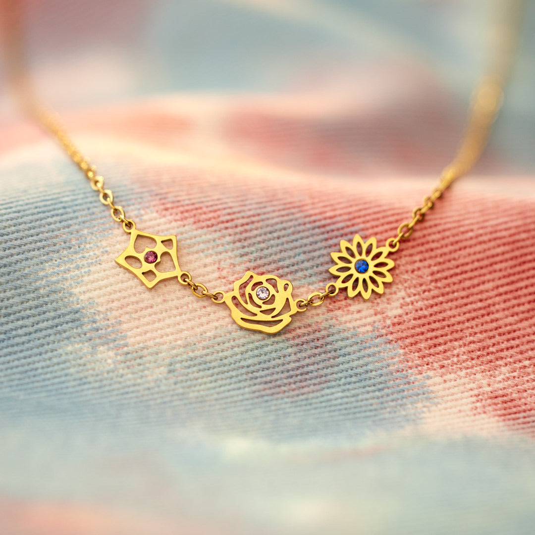 1-12 Birth Flower Necklace-Perfect Gift for Mom/Wife