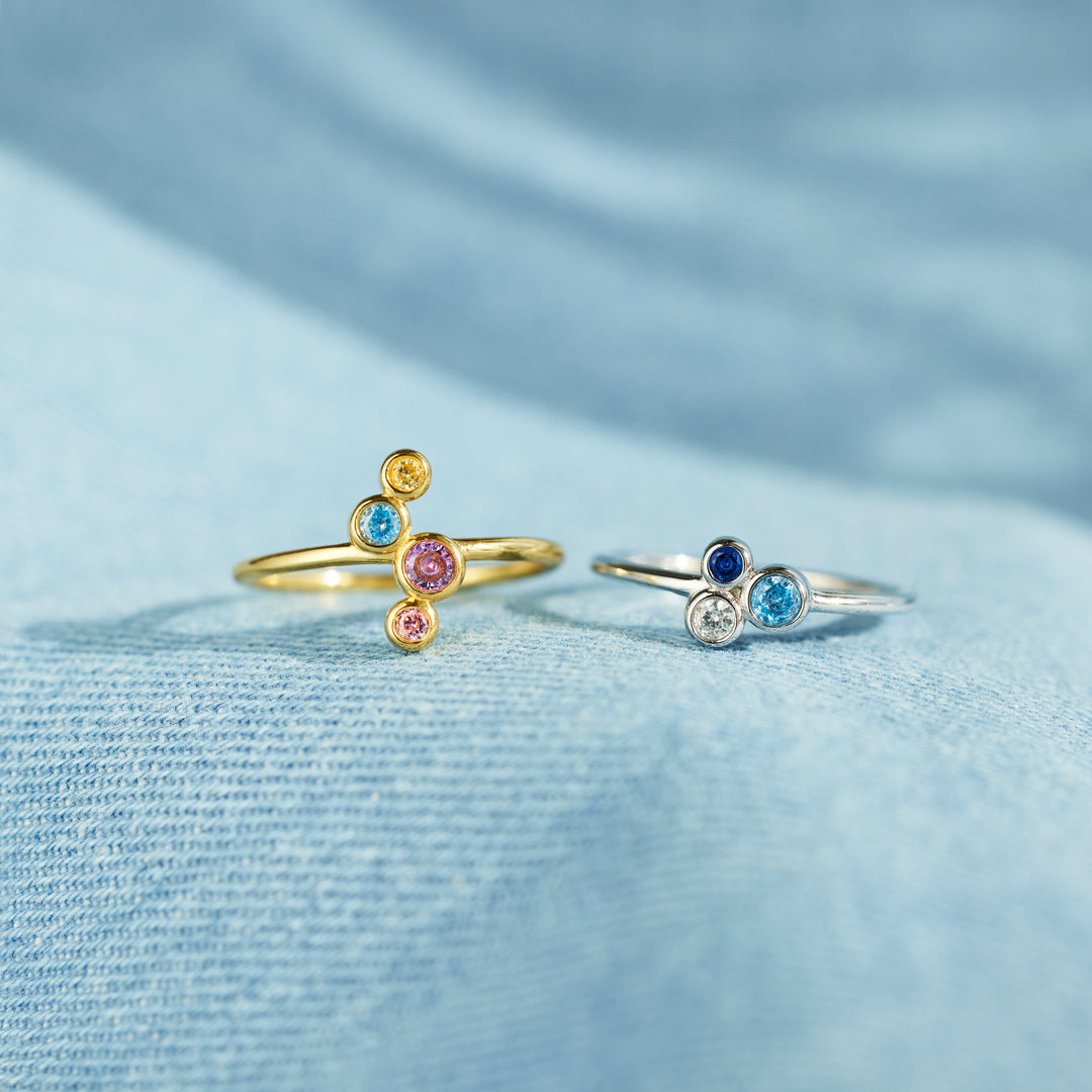 Custom 2-5 Birthstones Irregular Ring