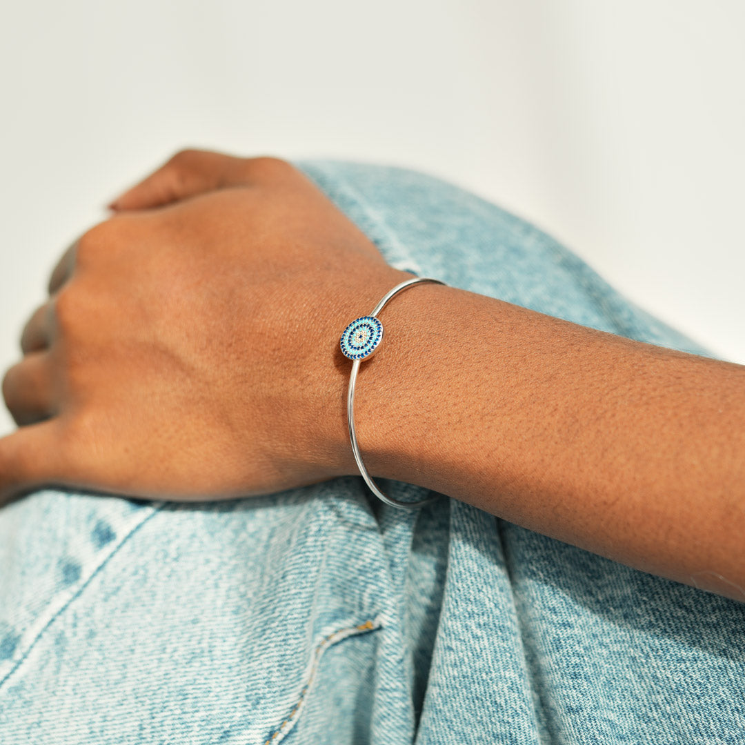 Pavé Evil Eye Cuff Bangle
