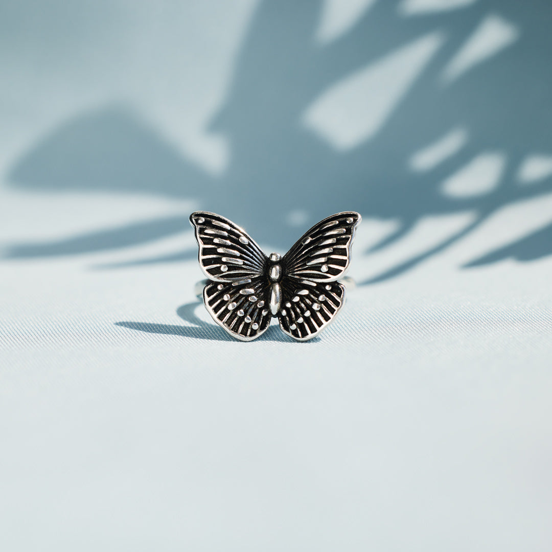Black Butterfly Ring