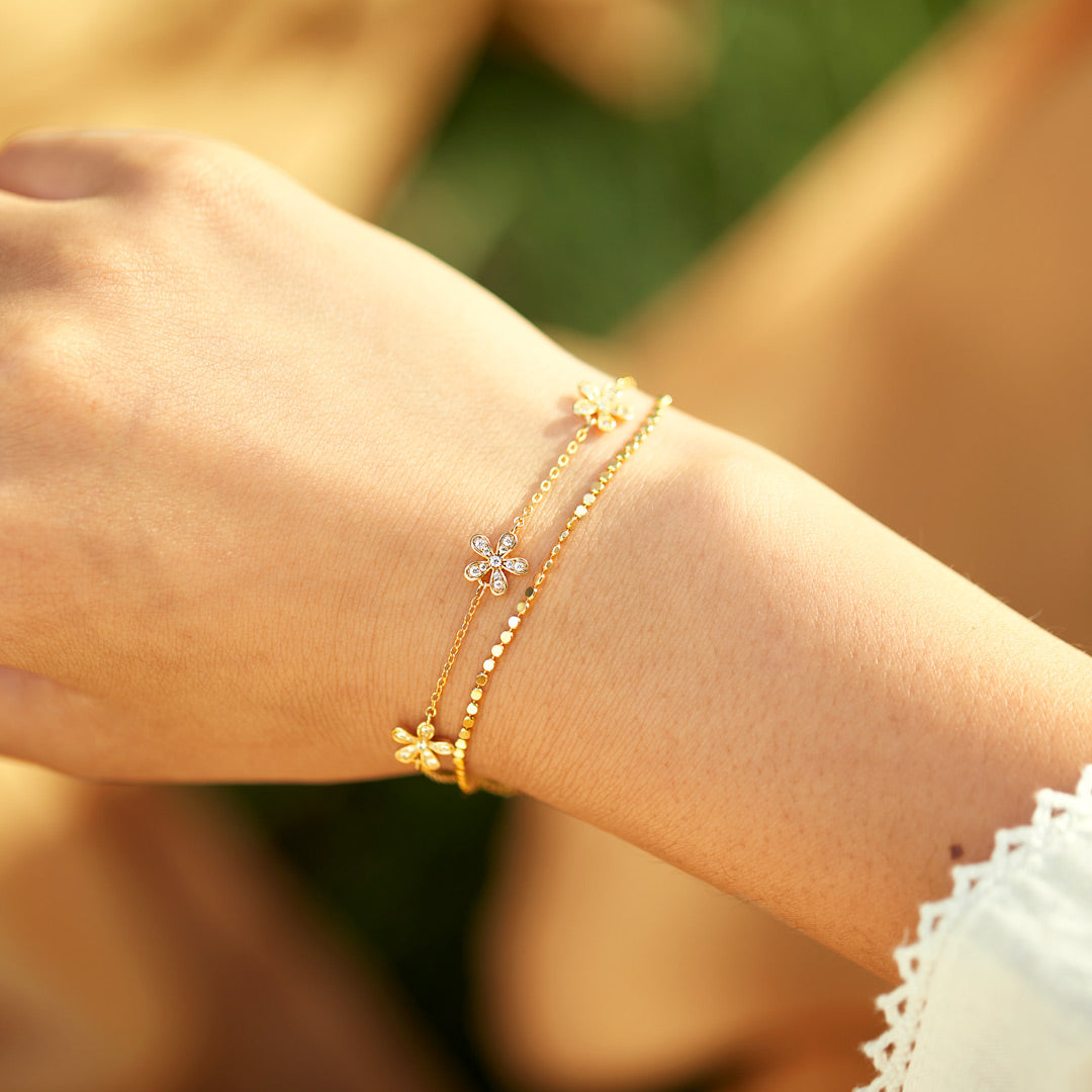 Triple Flower Bracelet Set