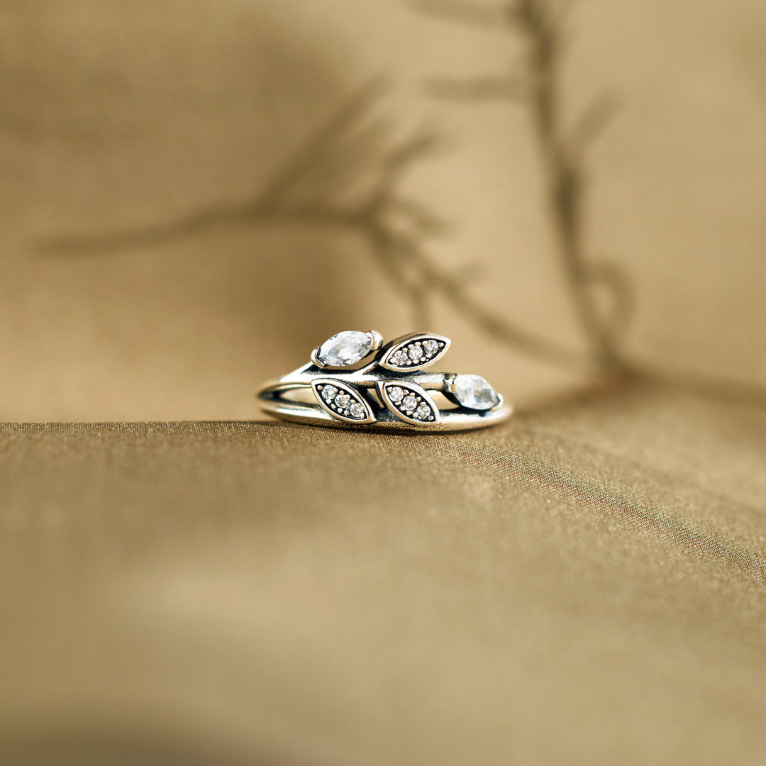 Grow Through What You Go Through Antique Leaf Ring