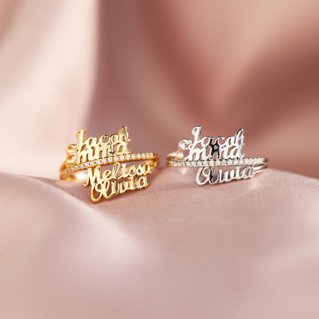 Personalized 1-6 Names Ring