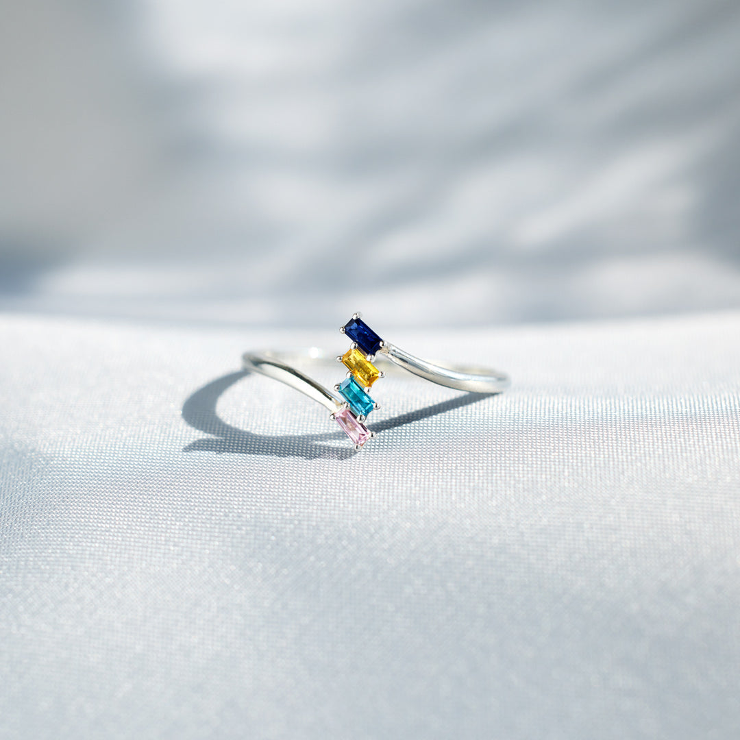 1-5 Birthstones Baguette Cut Ring