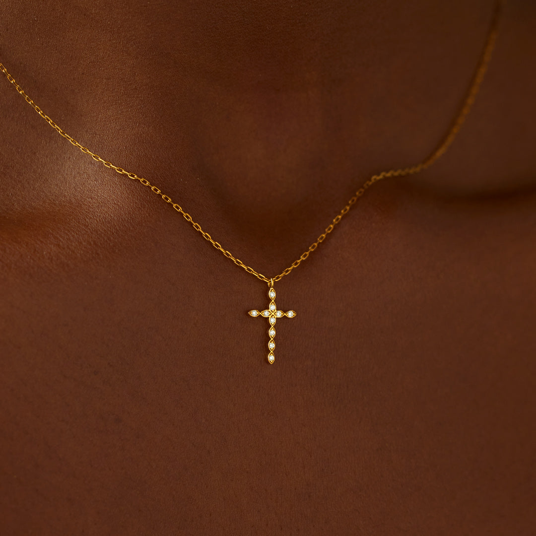 Never Stop Praying Marquise Cross Necklace