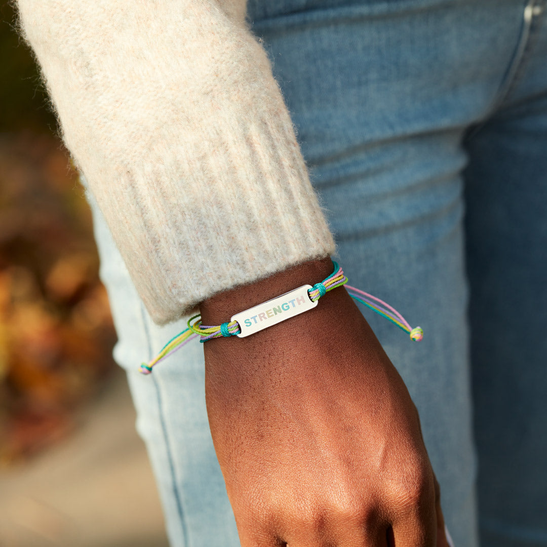 Enamel Mantra Bar Bracelet