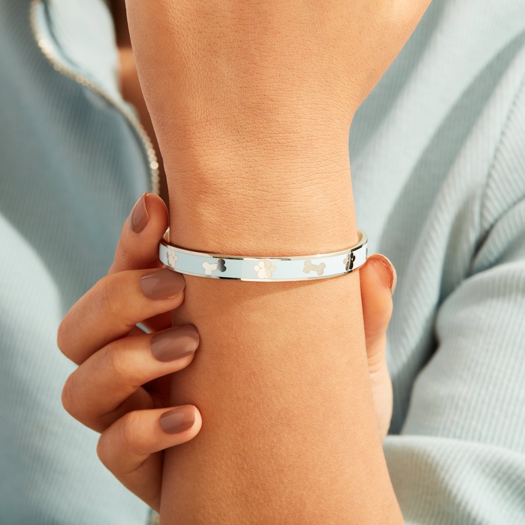Life Is Better With Dogs Bone & Paw Cuff Bangle