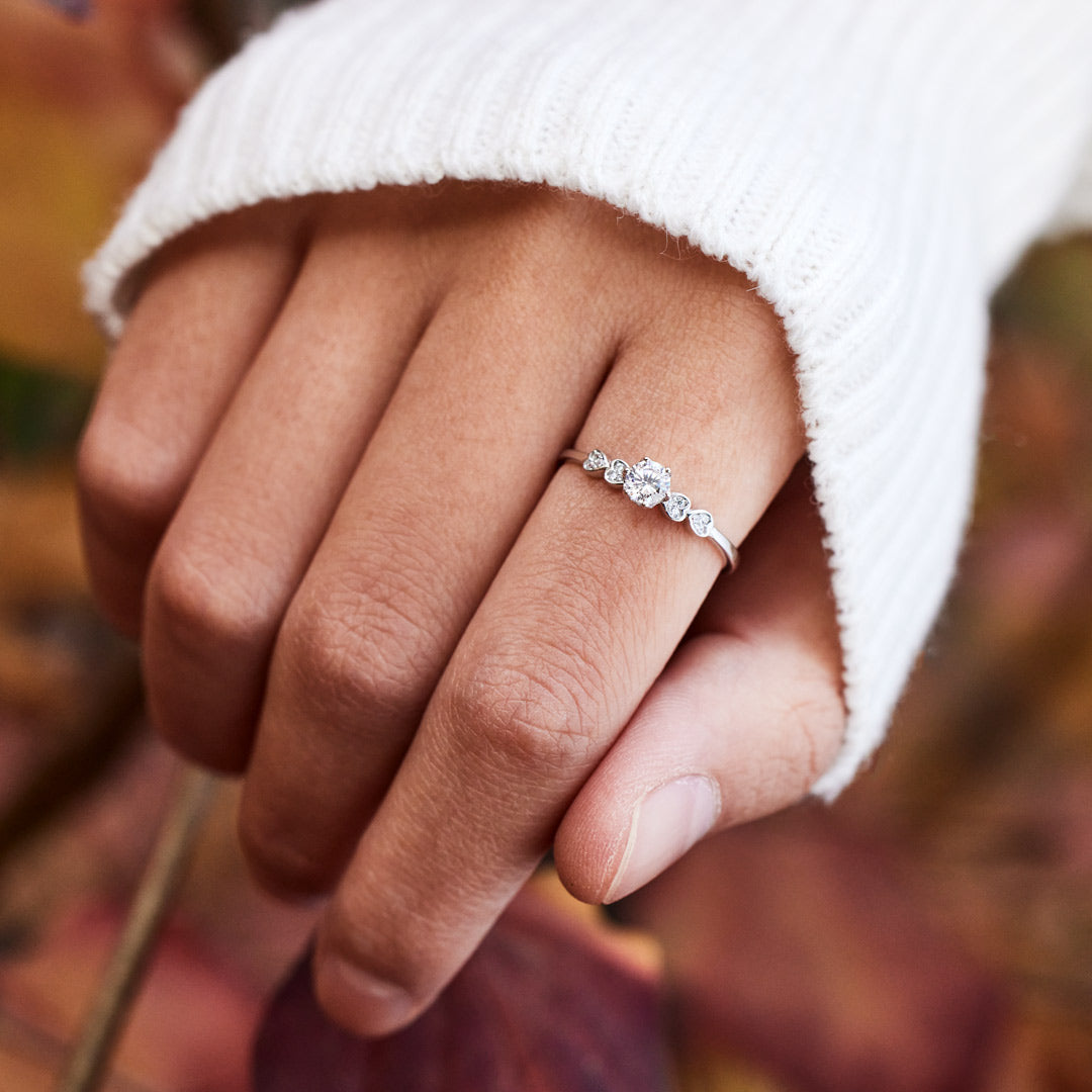 I Love You Round-Cut Heart Band Ring