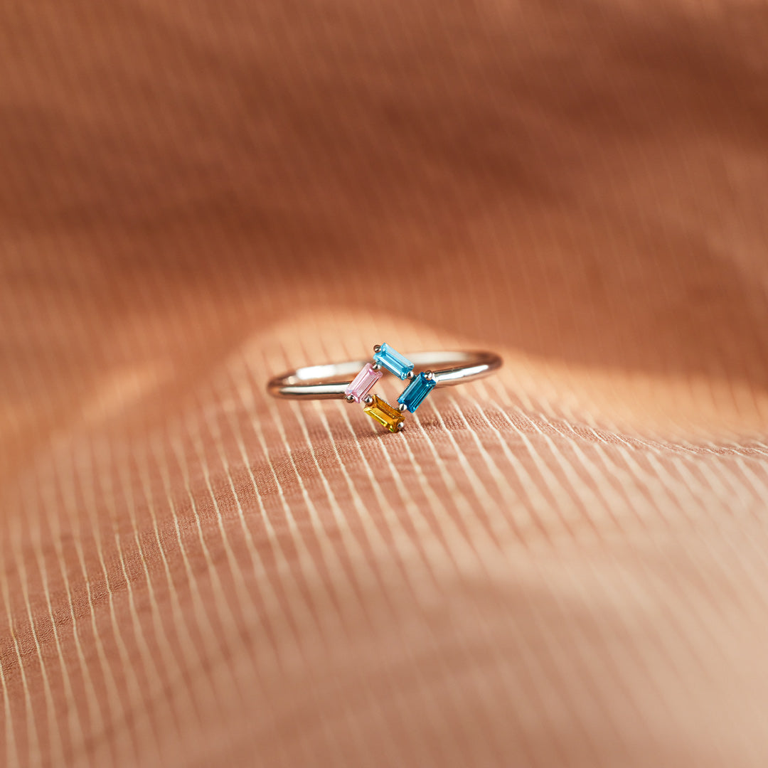 3-6 Baguette Birthstones Ring