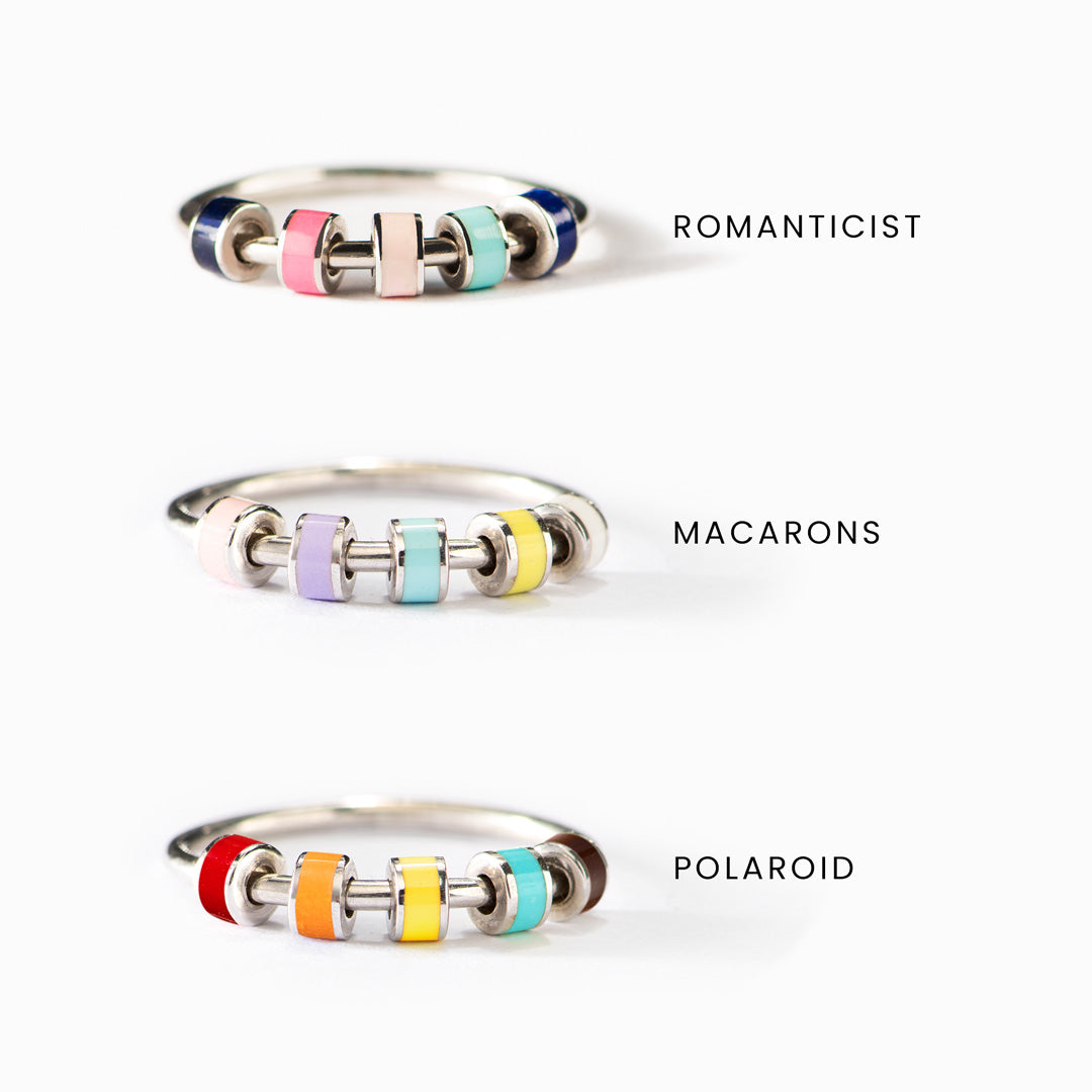 Spinning Enamel Fidget Anxiety Ring