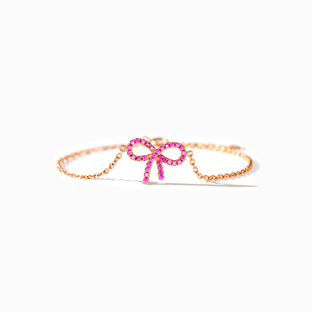 Pixie Pink Pavé Bow Bracelet