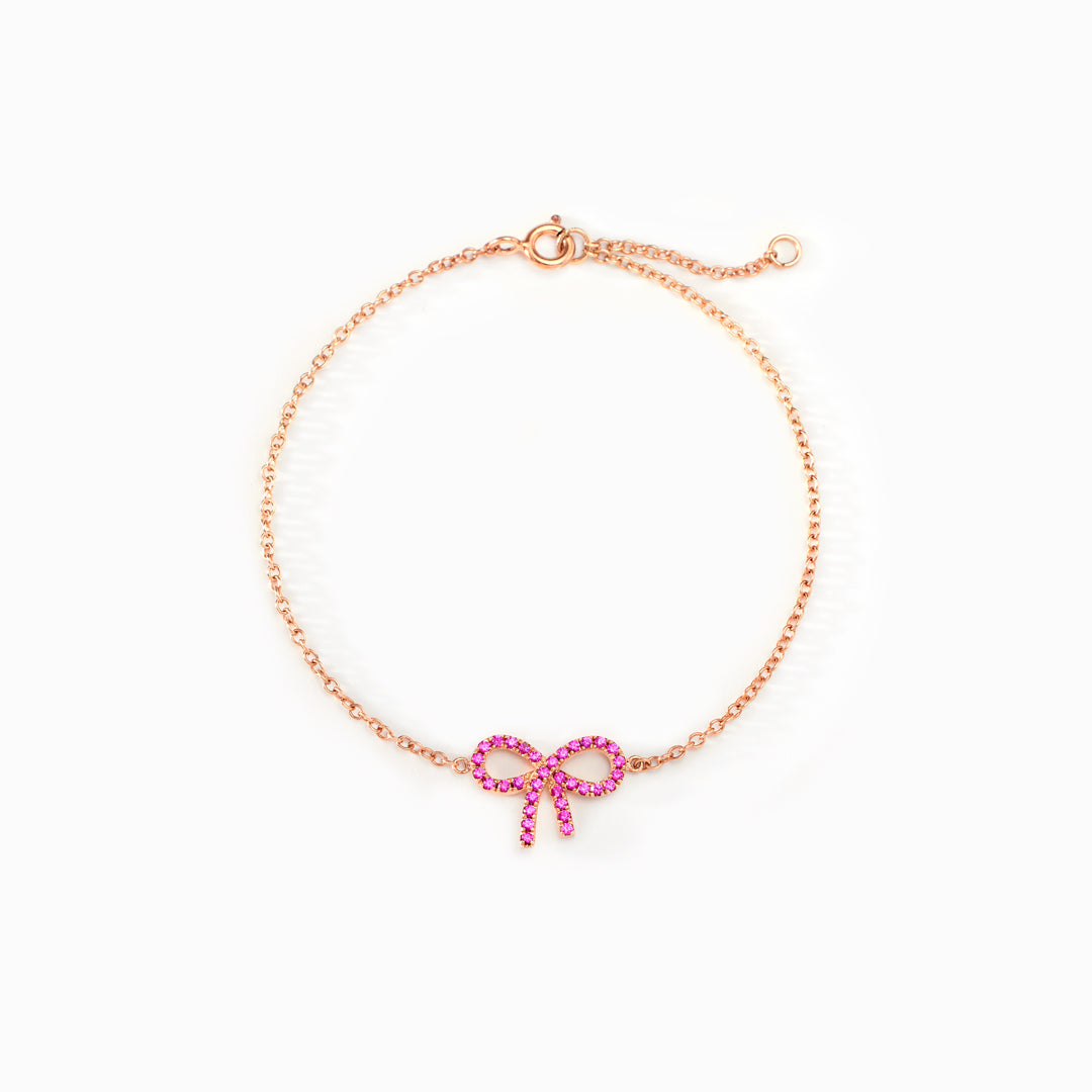 Pixie Pink Pavé Bow Bracelet