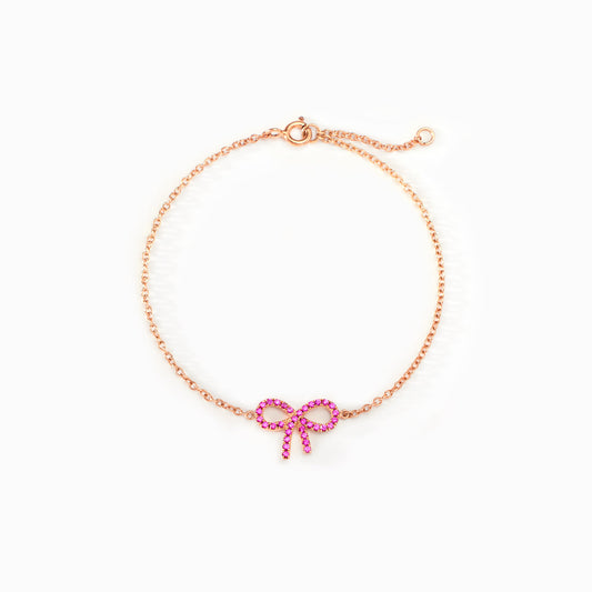 Pixie Pink Pavé Bow Bracelet
