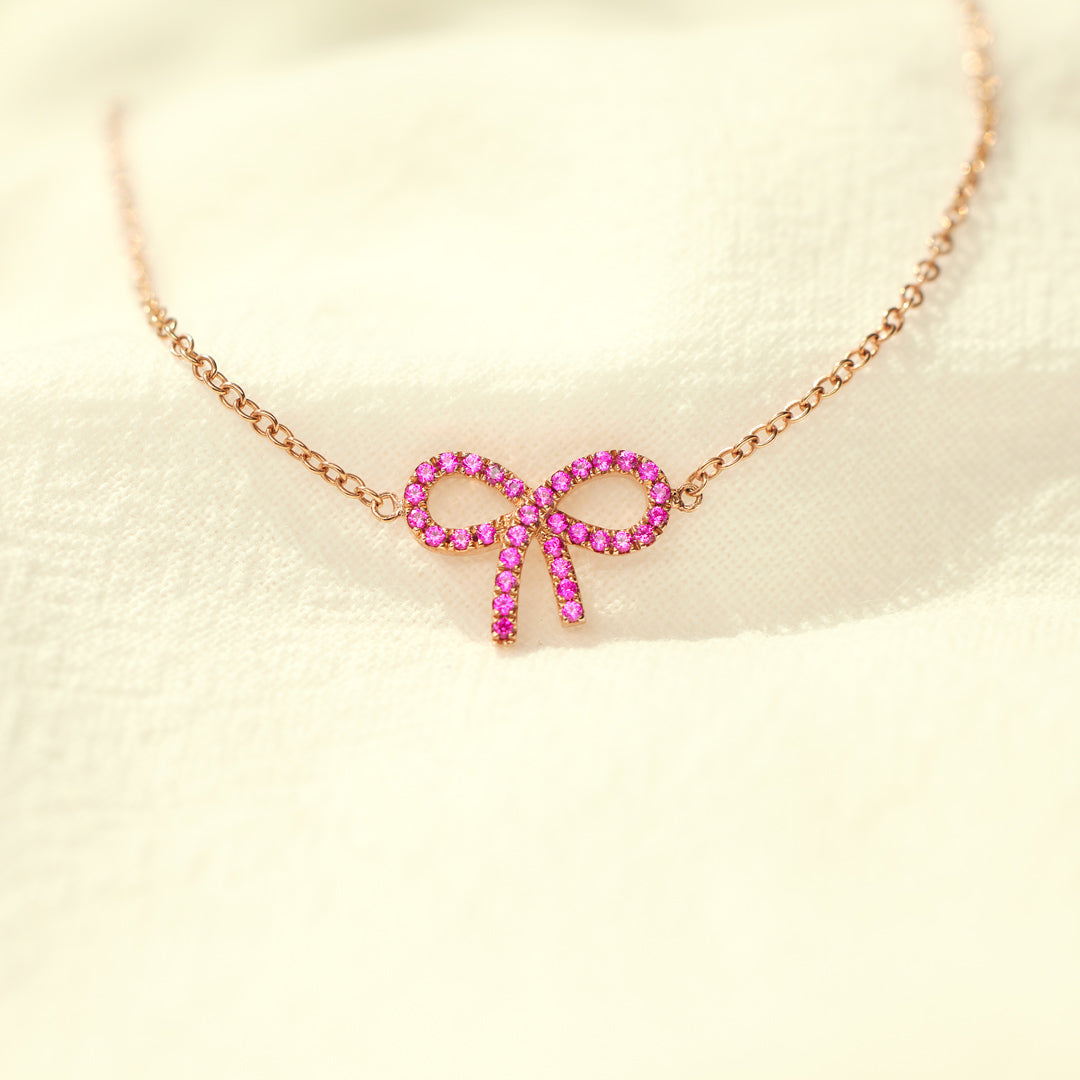 Pixie Pink Pavé Bow Bracelet