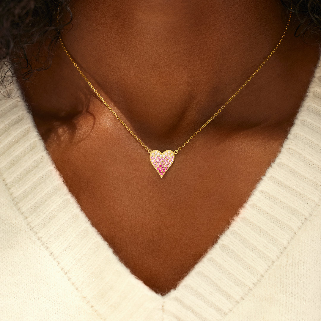 My Heart Is Always There For You Sparkled Heart Necklace