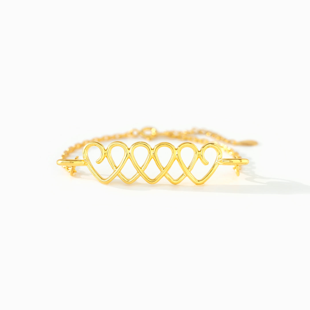 Love You The Way You Are Linked Hearts Bracelet