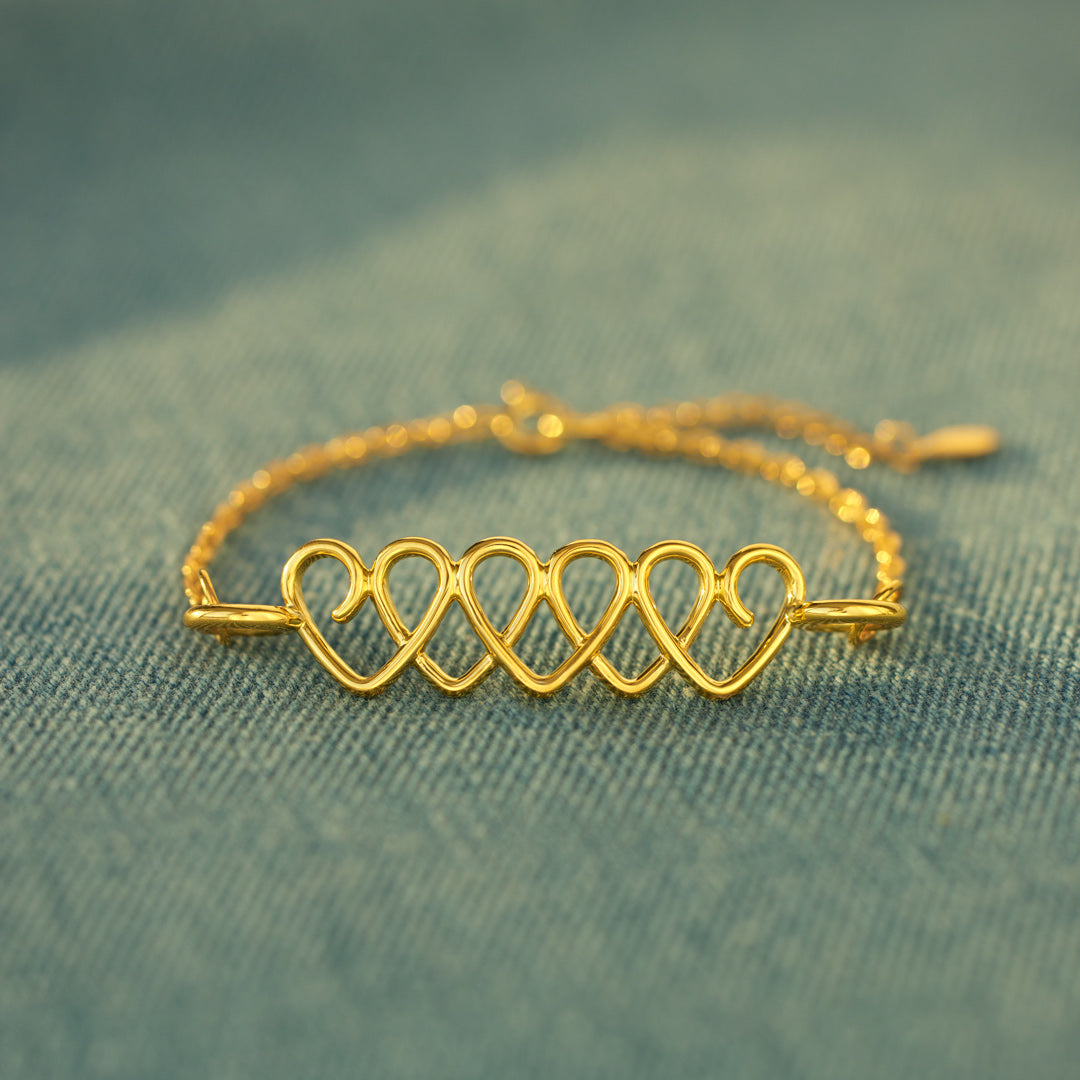 Love You The Way You Are Linked Hearts Bracelet