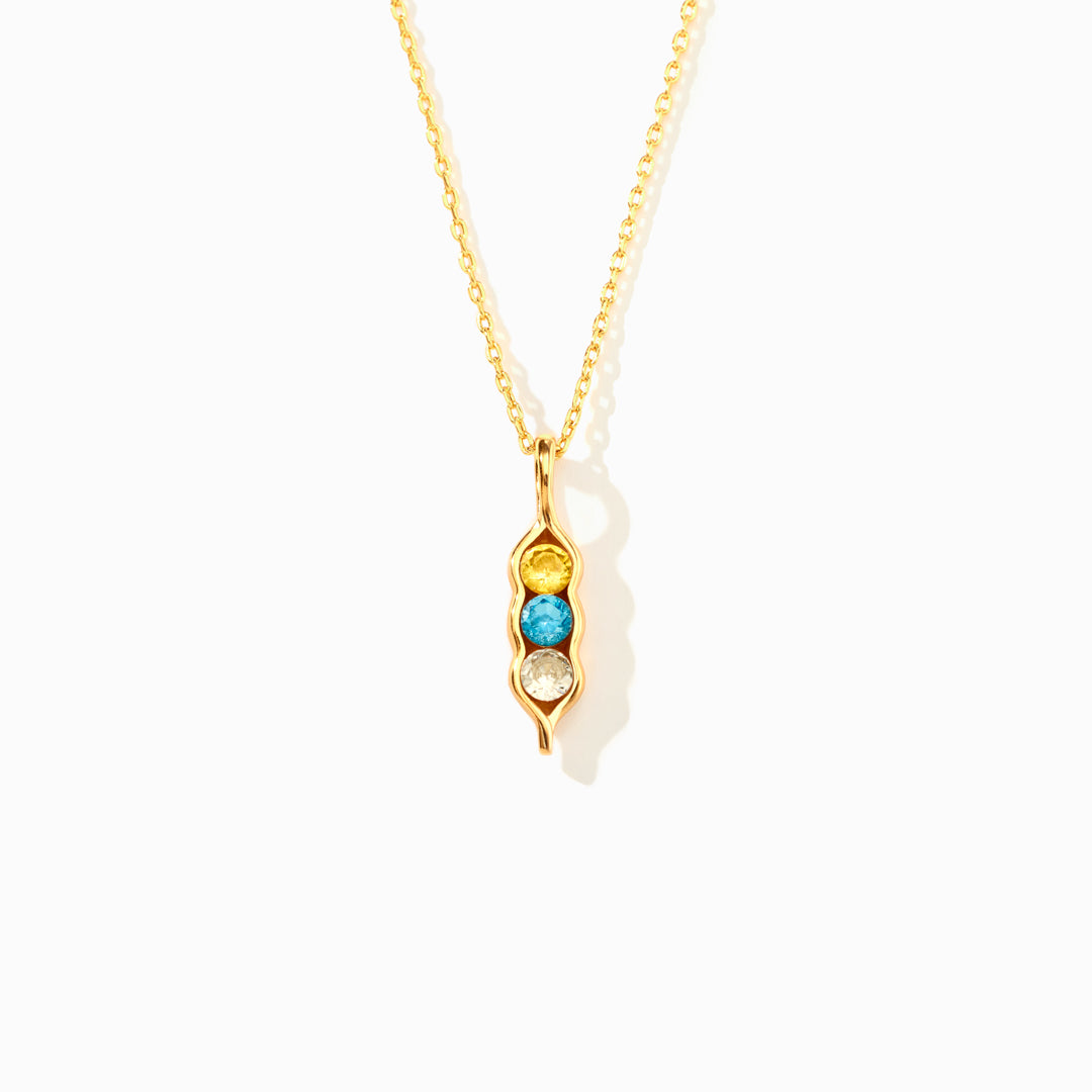 2-6 Birthstones Pea Pod Necklace