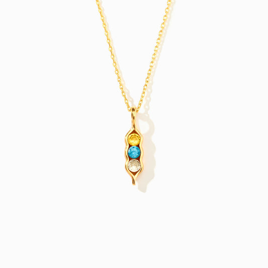 2-6 Birthstones Pea Pod Necklace