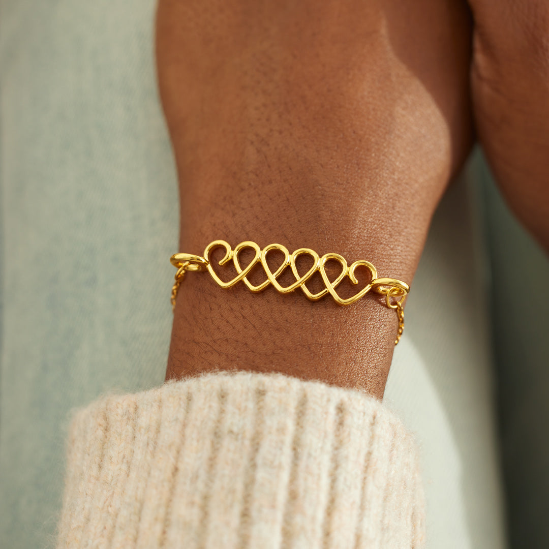 Love You The Way You Are Linked Hearts Bracelet