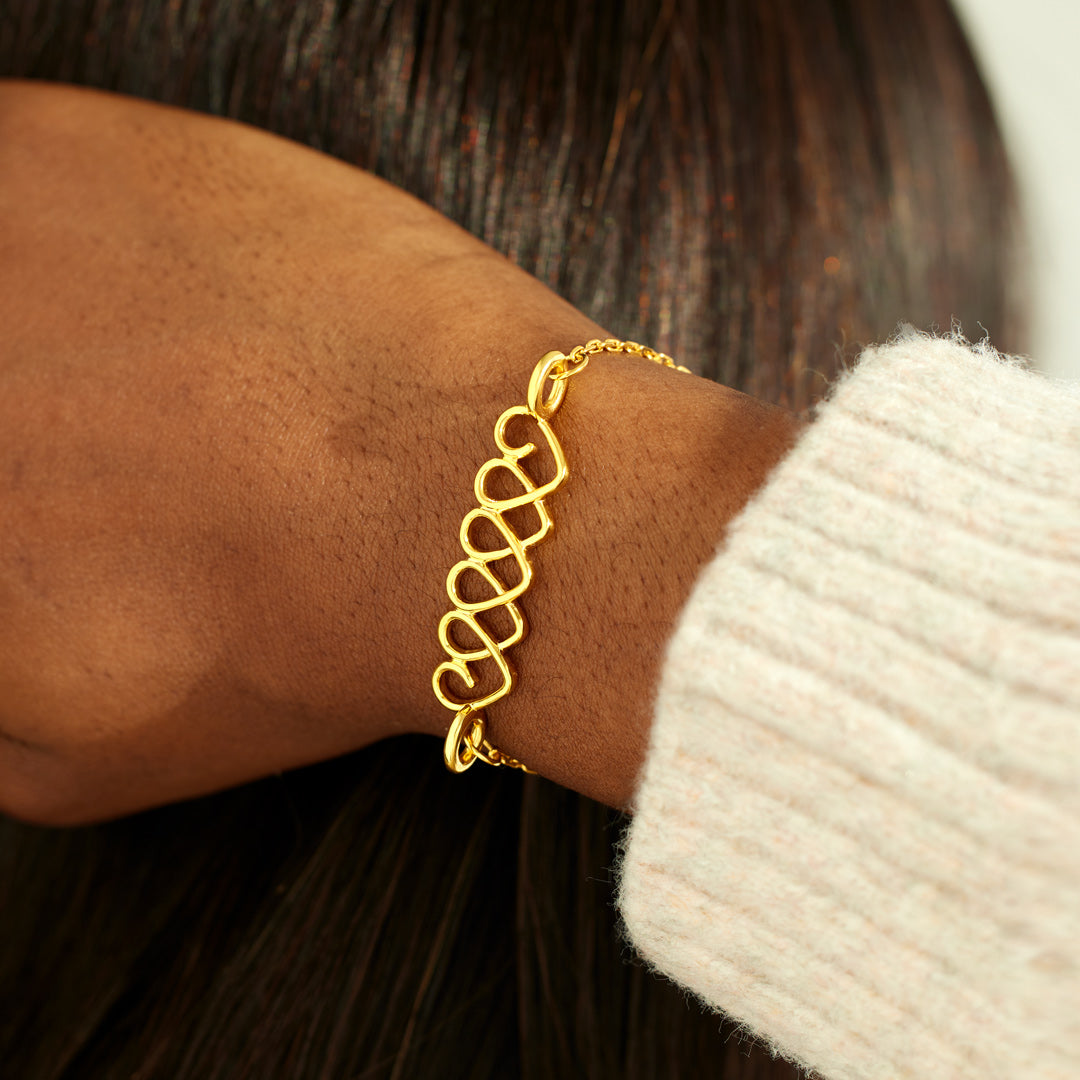 Love You The Way You Are Linked Hearts Bracelet