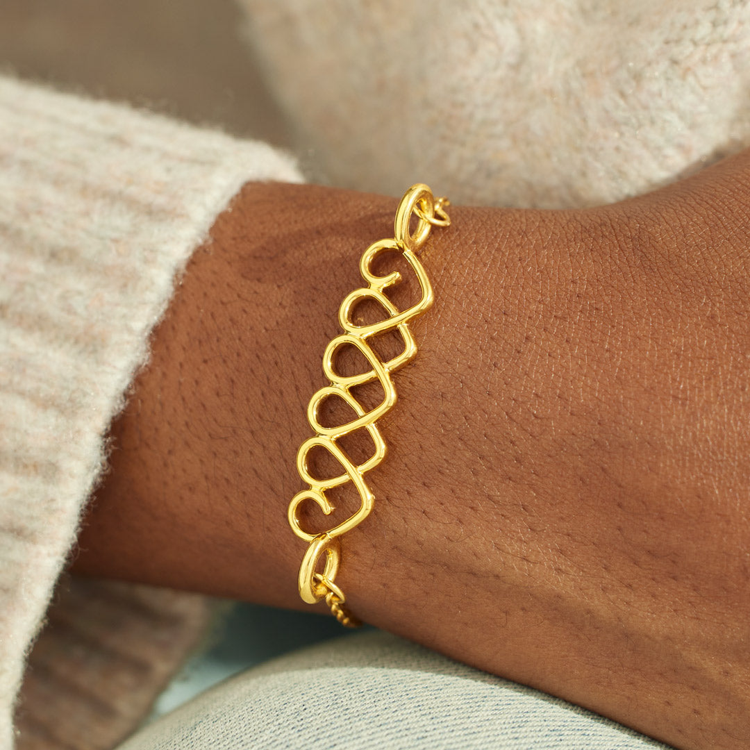 Love You The Way You Are Linked Hearts Bracelet