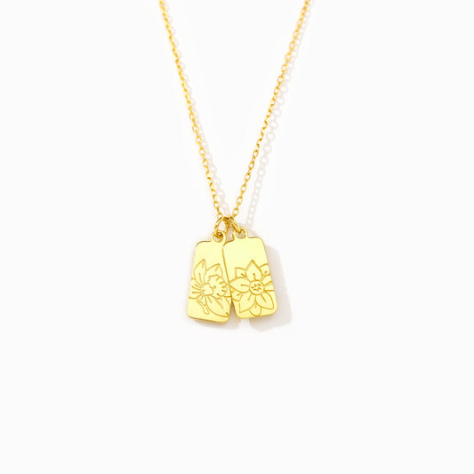 1-6 Birth Flower Disc Necklace