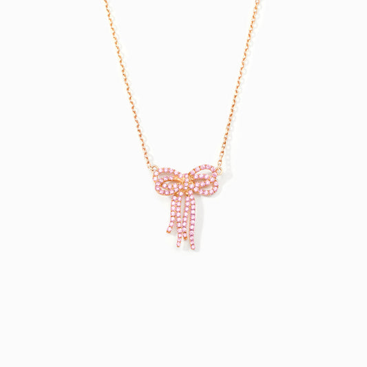 Fable Tassel Pink Bow Necklace
