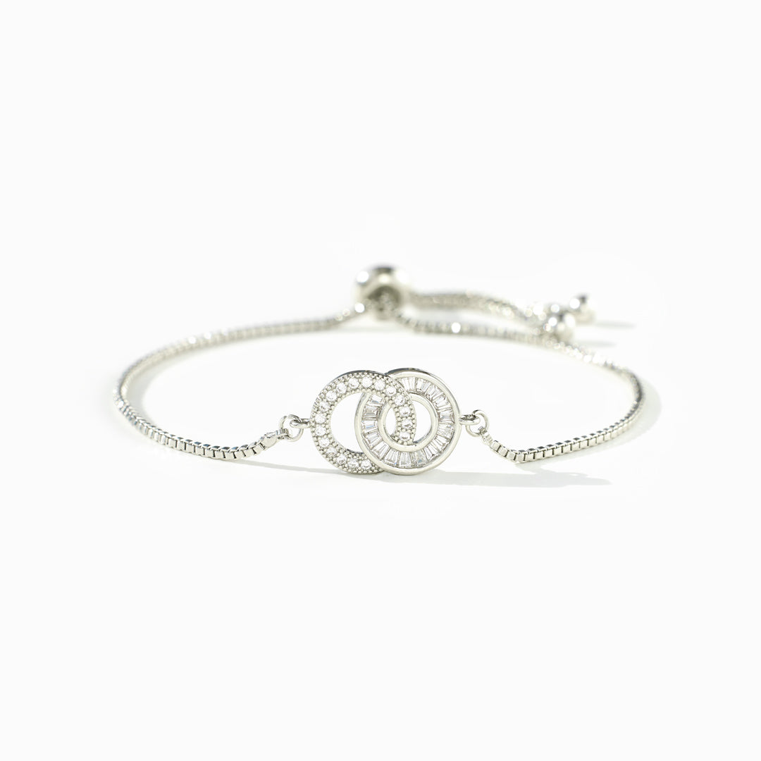 Linked From the Heart Pave Interlocking Circles Bracelet