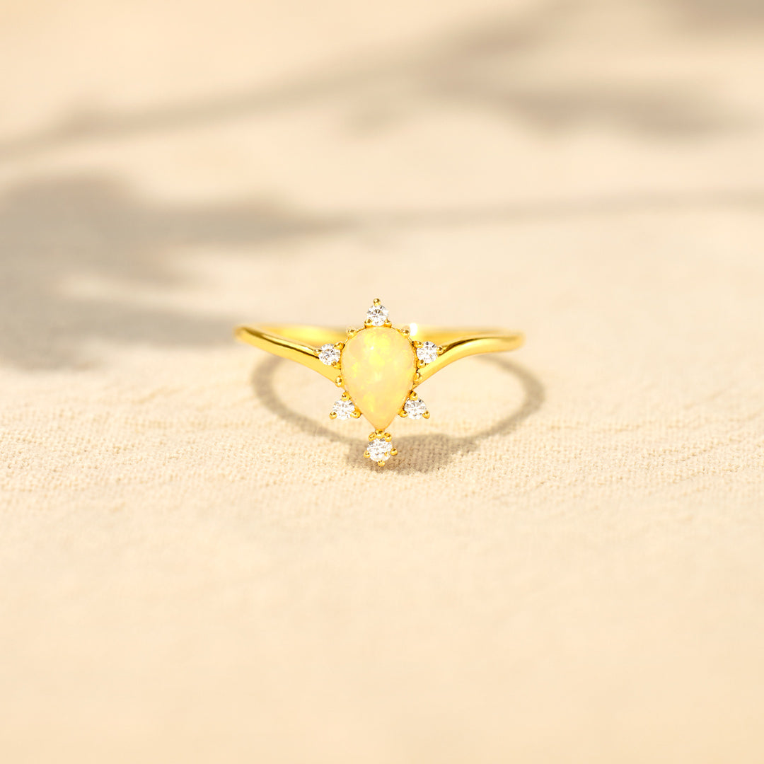 Healing From Trauma Tear Drop Opal Ring