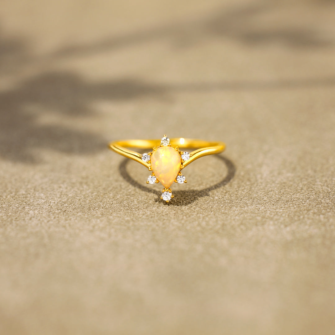 Healing From Trauma Tear Drop Opal Ring