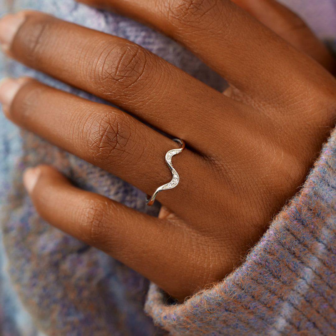 Best Bitches Matching Minimalist Wave Ring