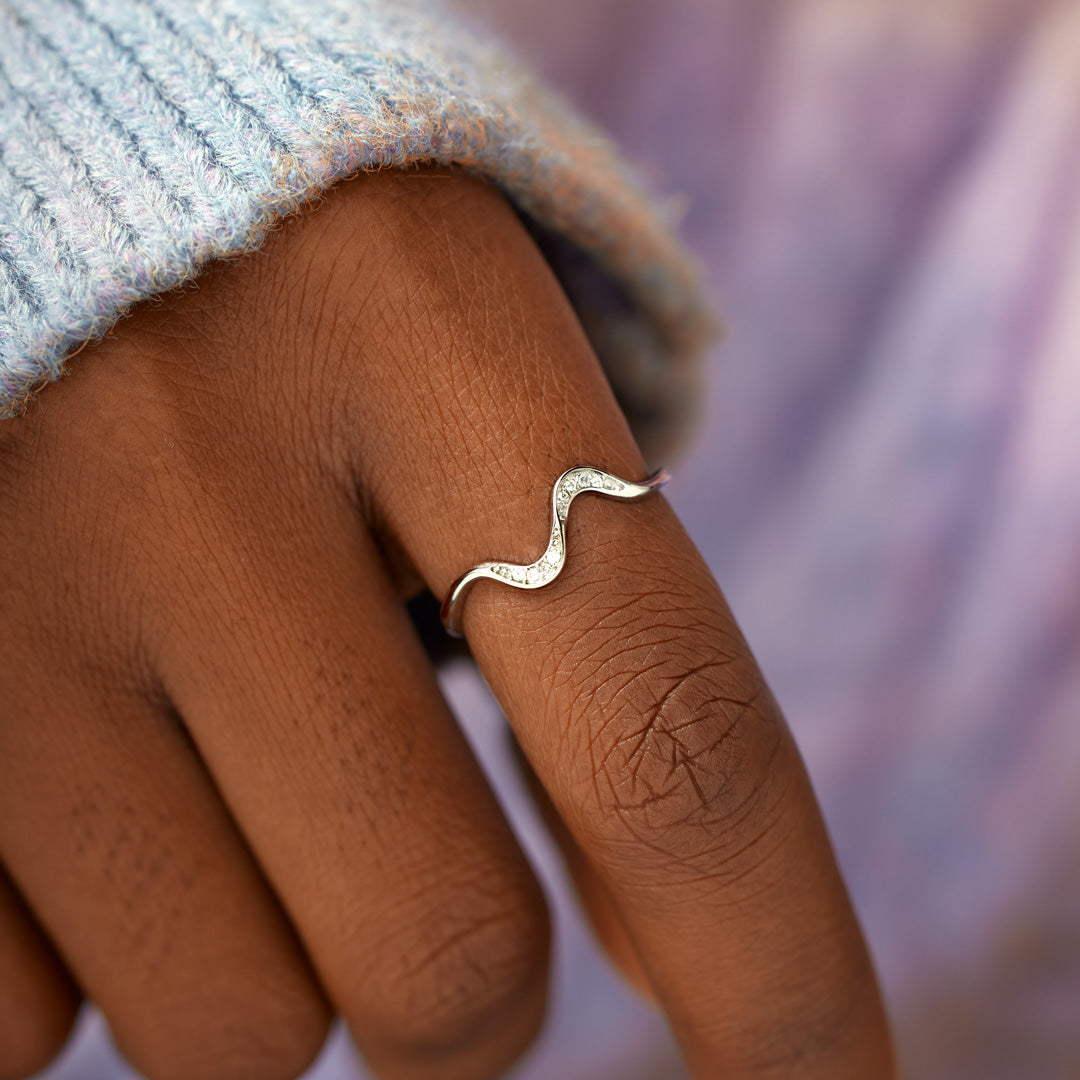 Best Bitches Matching Minimalist Wave Ring