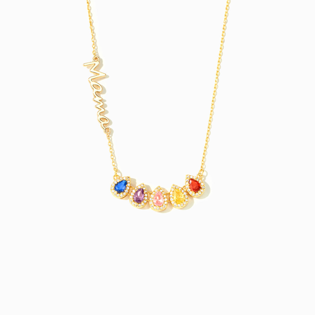 Tears Of Joy 1-14 Teardrop Birthstone Mama/Nana Necklace