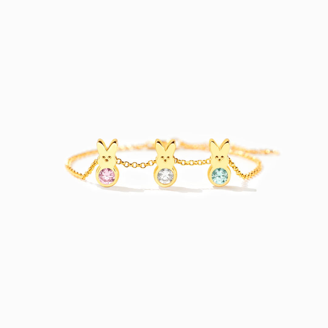 Nana's Little Bunnies 1-14 Birthstones Bunny Bracelet