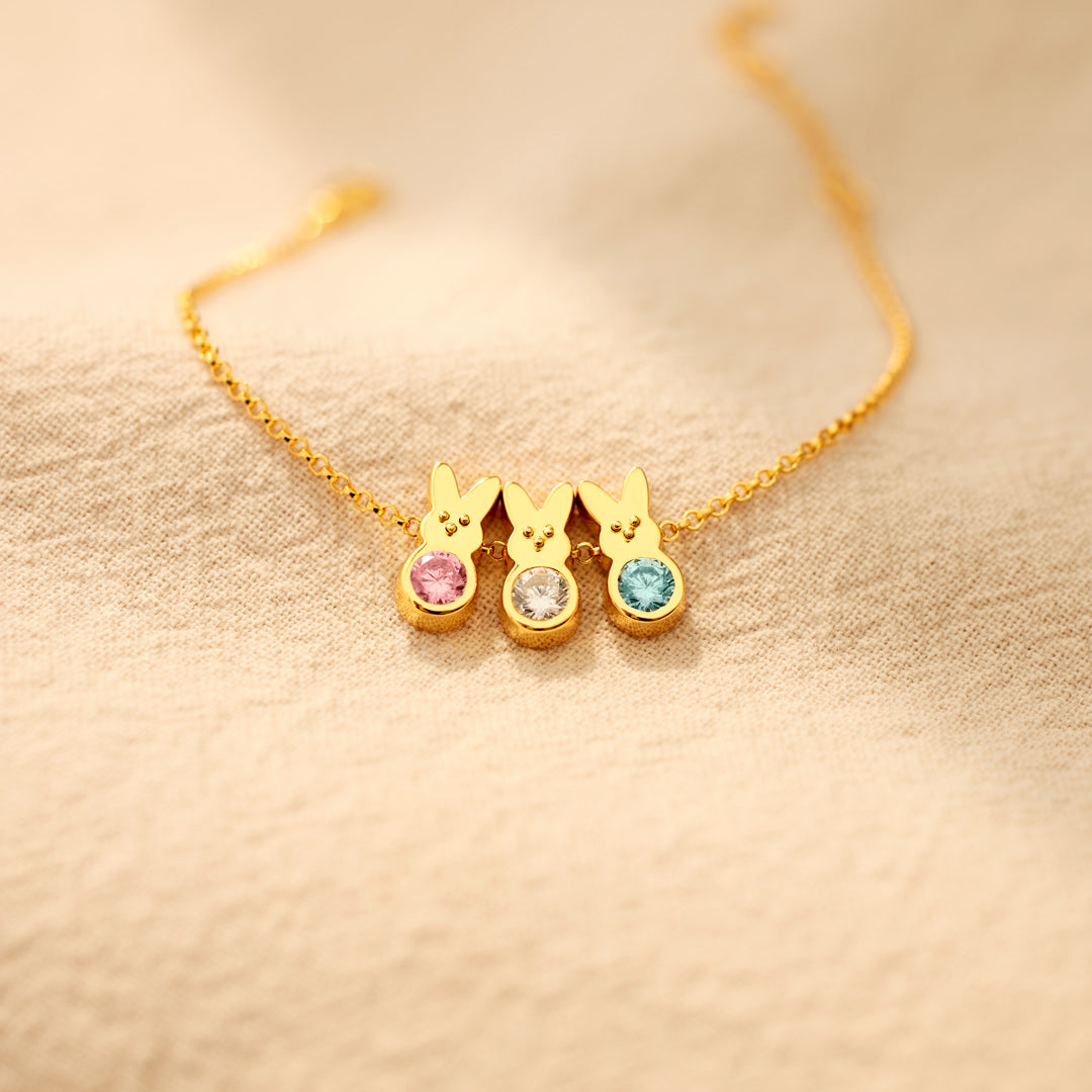 Nana's Little Bunnies 1-14 Birthstones Bunny Bracelet
