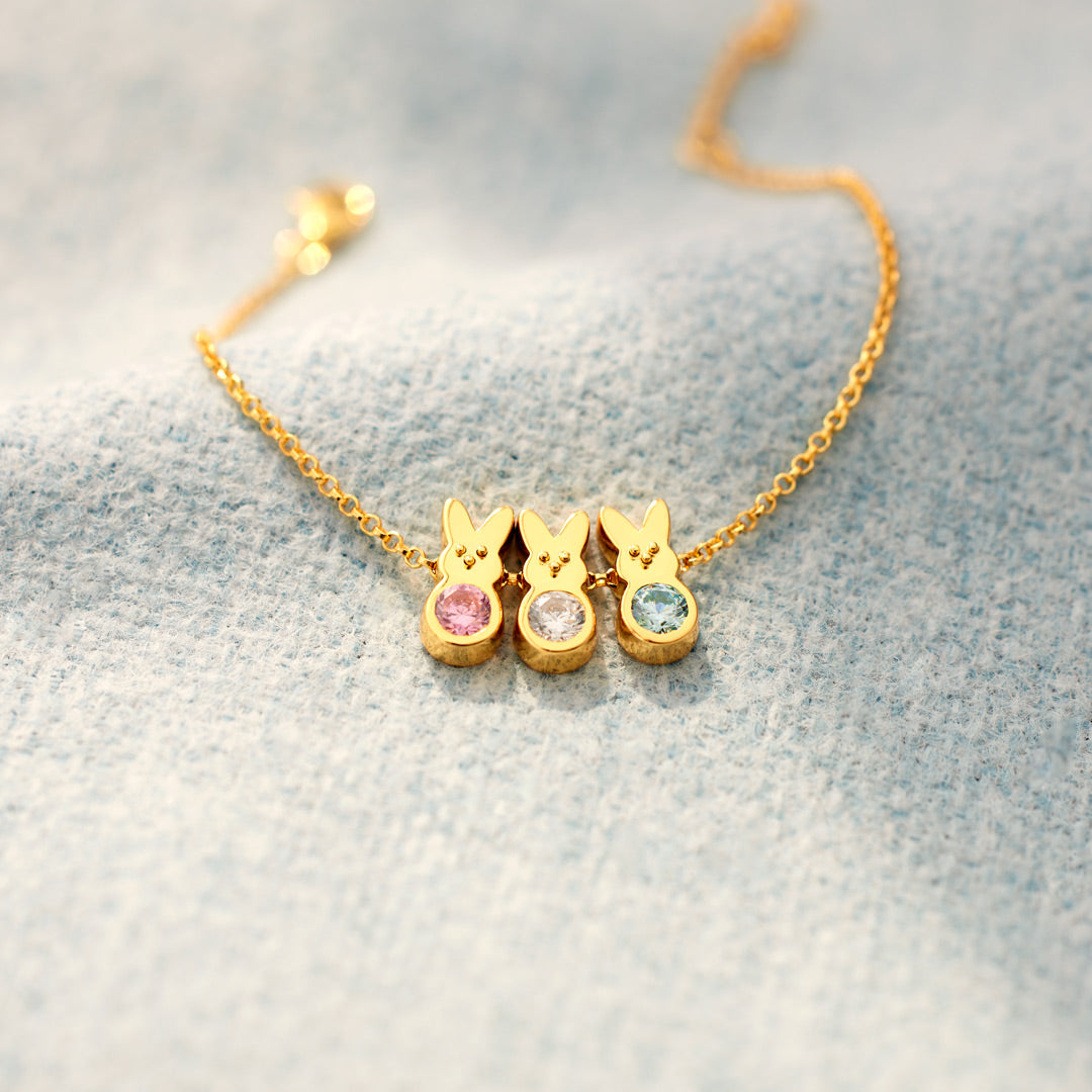 Nana's Little Bunnies 1-14 Birthstones Bunny Bracelet