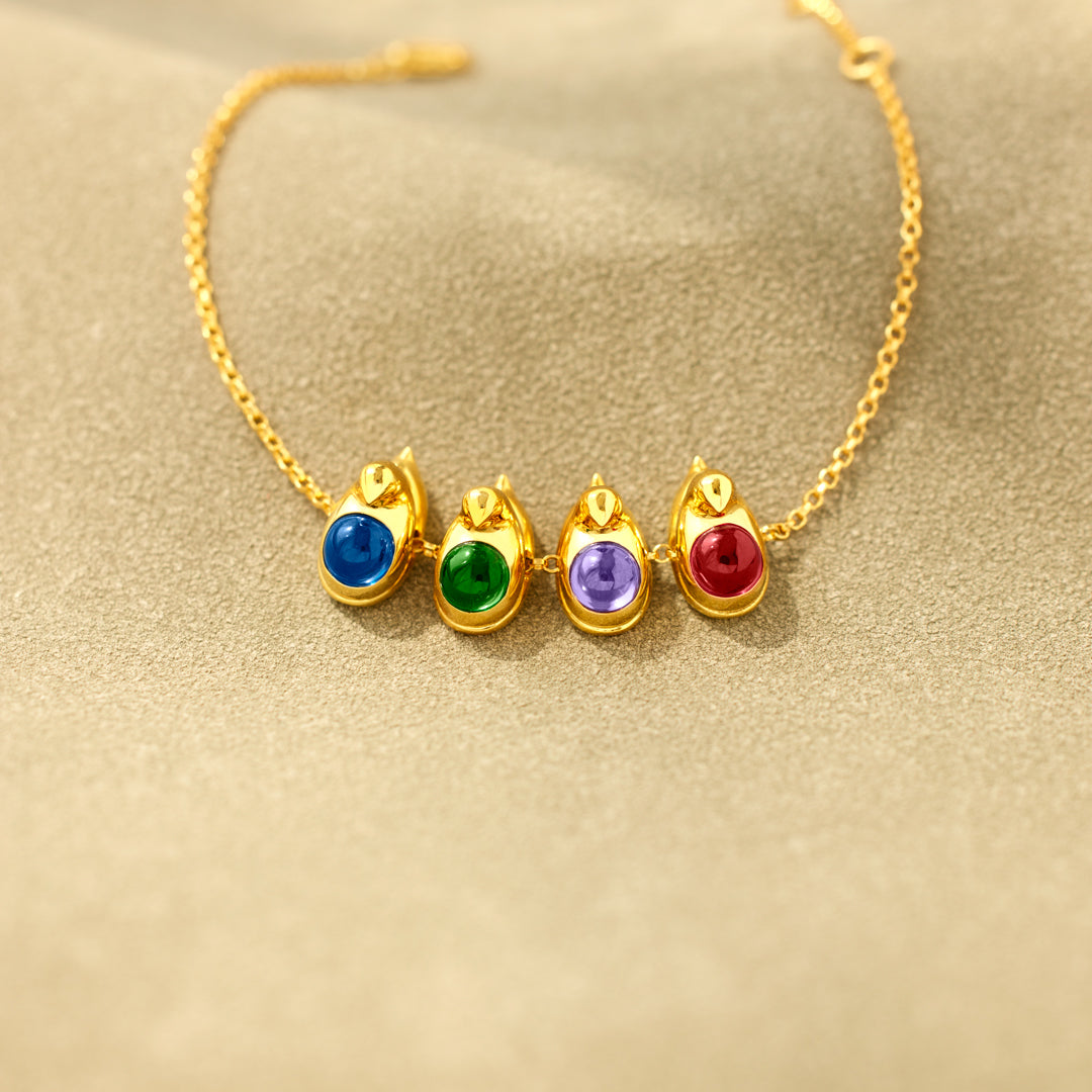 Nana's Favorite Peeps 1-8 Little Chicken Birthstone Bracelet