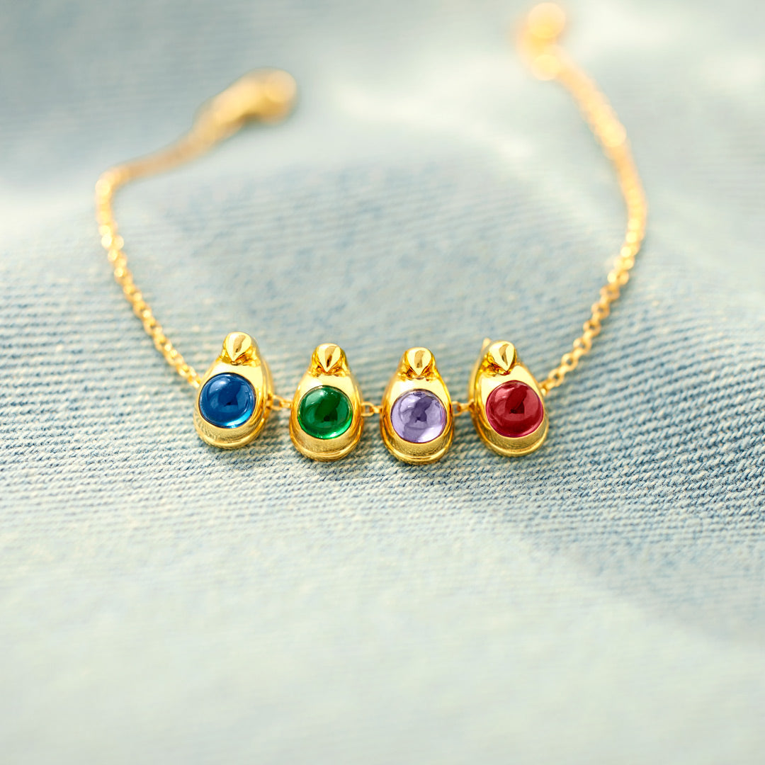 Nana's Favorite Peeps 1-8 Little Chicken Birthstone Bracelet