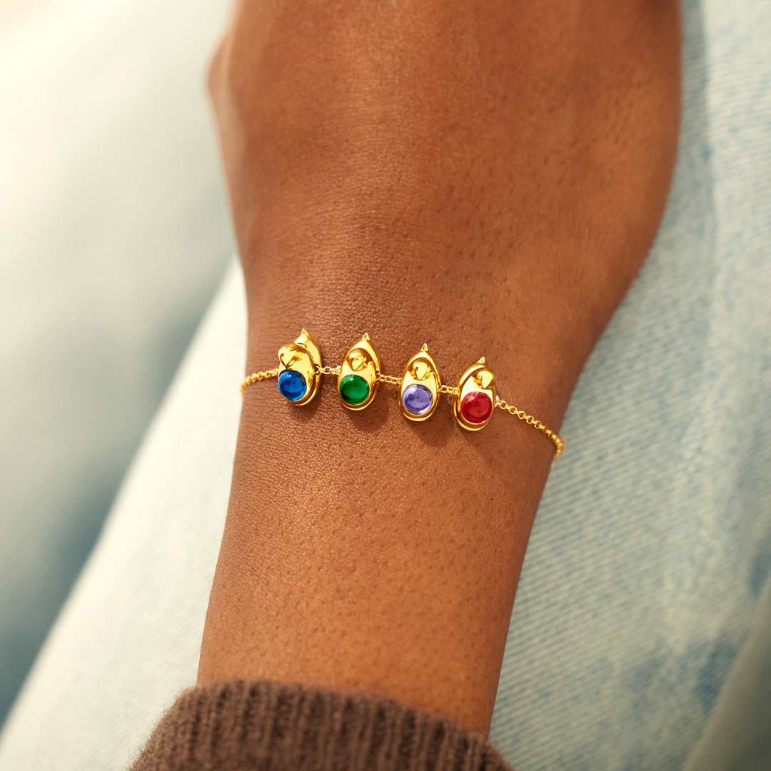 Nana's Favorite Peeps 1-8 Little Chicken Birthstone Bracelet