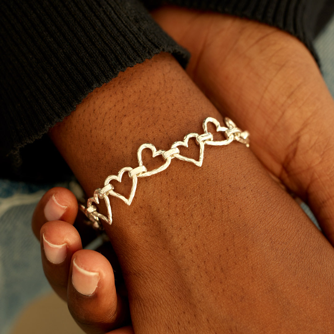 I am Loved Hammered Heart Bracelet