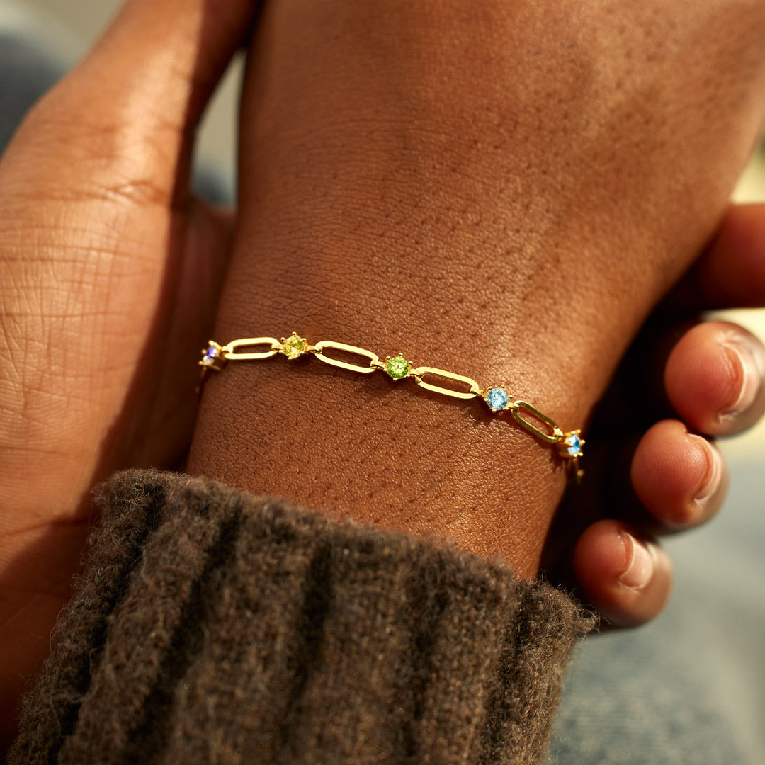 Forever Linked Together 1-6 Birthstone Chain Link Bracelet