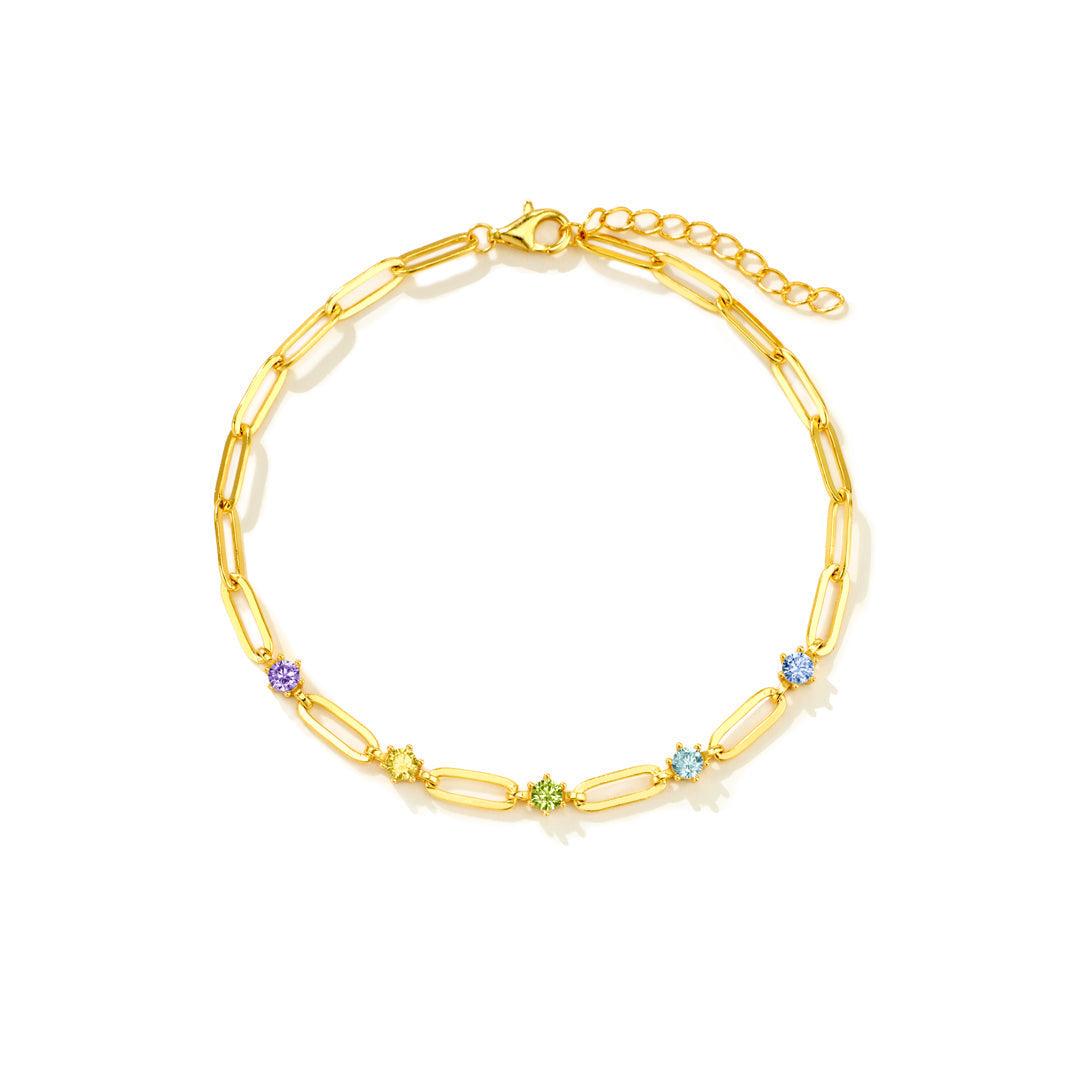 Forever Linked Together 1-6 Birthstone Chain Link Bracelet