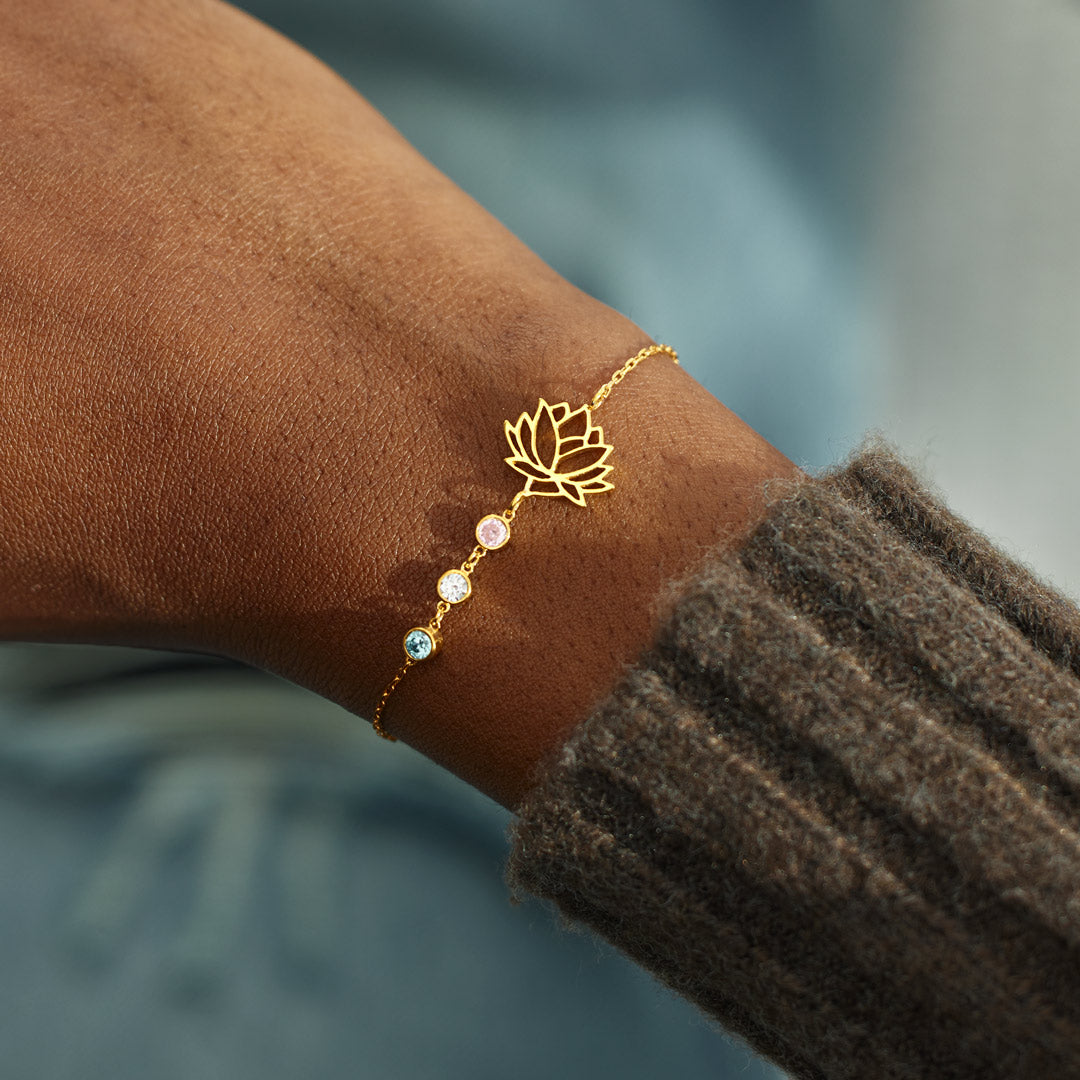 1-10 Birthstones Lotus Bracelet