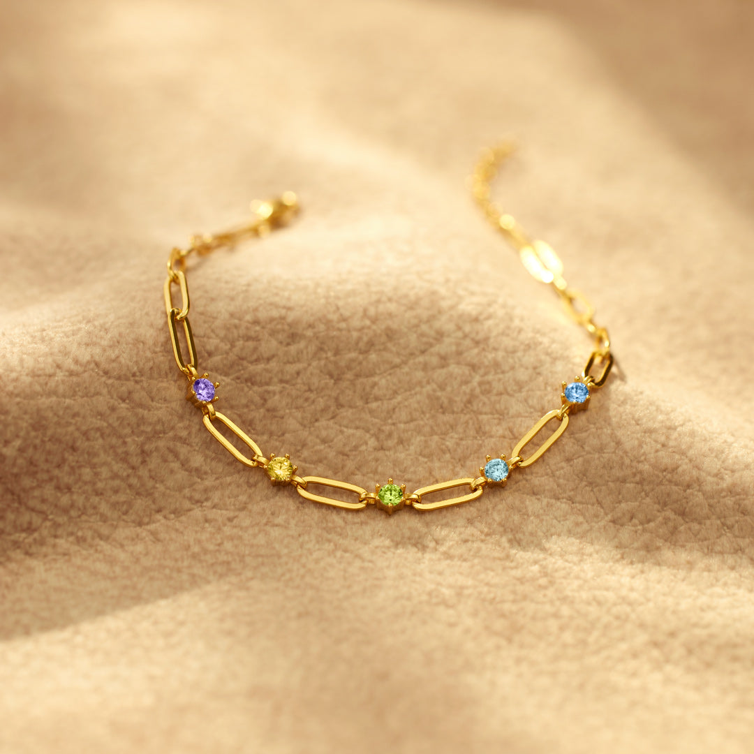 Forever Linked Together 1-6 Birthstone Chain Link Bracelet