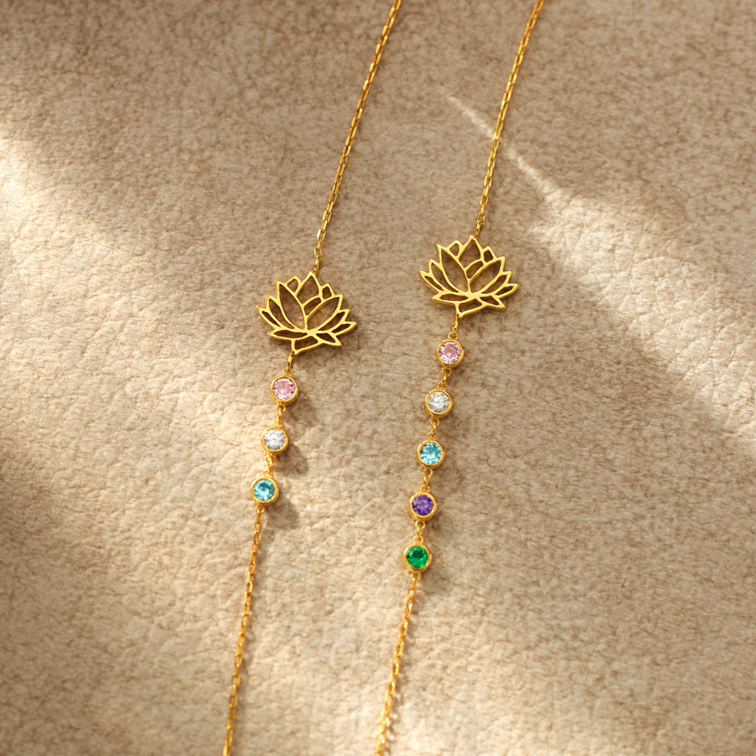 1-10 Birthstones Lotus Bracelet